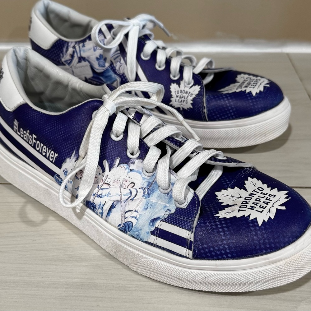 Toronto Maple Leafs Blue and White Sneakers Converse